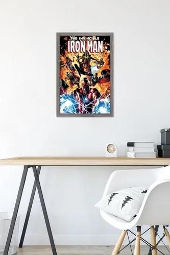 Miniatura 6 de Trends International Marvel Comics Iron Man - Póster de pared Invincible Iron Man #11, 22.4 pulgadas de largo x 14.7 pulgadas, versión enmarcada
