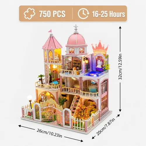Miniatura 2 de DIY Book Nook Kit with LED Light, Miniature Dollhouse, 3D Wooden Puzzle, Bookshelf Insert Decor Craft Gift (750 PCs Windsor Castle)