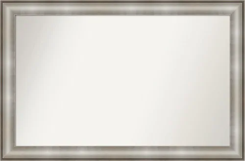 Miniatura 82 de Amanti Art Espejo de baño plateado para sobre fregadero, 28 x 47 pulgadas, espejo rectangular de plata imperial, marco de madera tradicional de gran