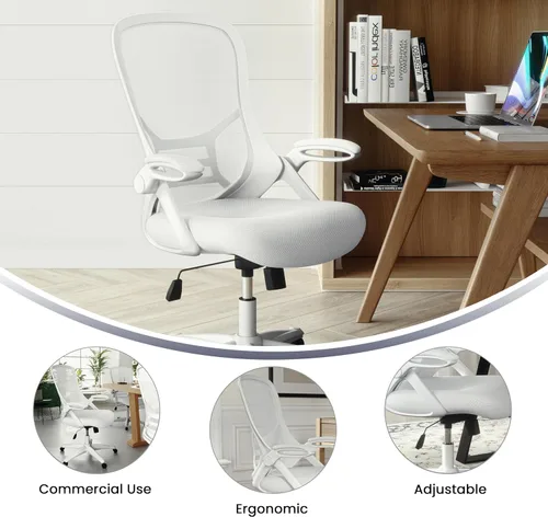 Miniatura 5 de Flash Furniture Porter - Silla de oficina giratoria de respaldo alto con soporte lumbar ajustable y altura, silla de escritorio ergonómica de malla