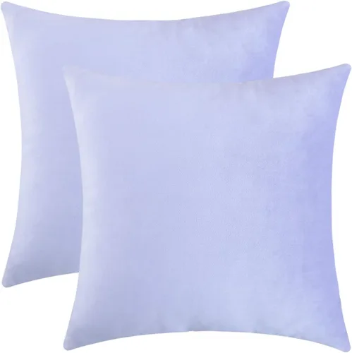 Miniatura 36 de Jeneoo Cómodas fundas de almohada de terciopelo suaves y gruesas para niños, para sofá, fundas de cojín decorativas sólidas cuadradas para Lavanda