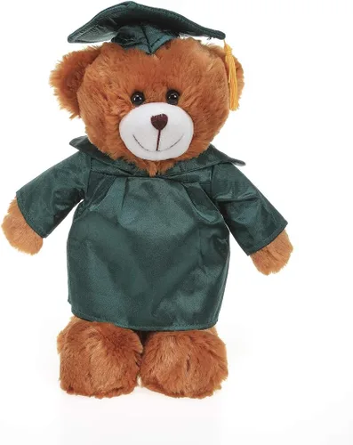 Miniatura 12 de Plushland Peluche de oso marrón, regalos para el día de graduación, texto personalizado, nombre o logotipo de tu escuela en el vestido, lo mejor