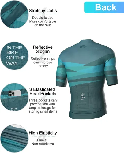 Miniatura 4 de INBIKE Maillot de ciclismo Pro Race Fit Bike Bike Bike Camisa Hombres Top Ligero Reflectante Secado Rápido