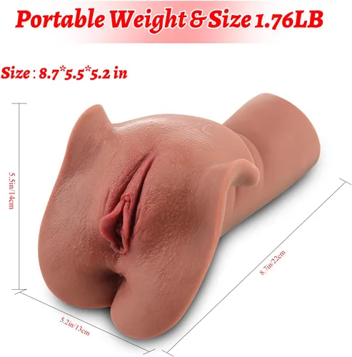 Miniatura 6 de Coño de bolsillo para masturbador masculino, muñeca sexual con vagina texturizada realista y ano apretado, juguete sexual para hombres masturbación