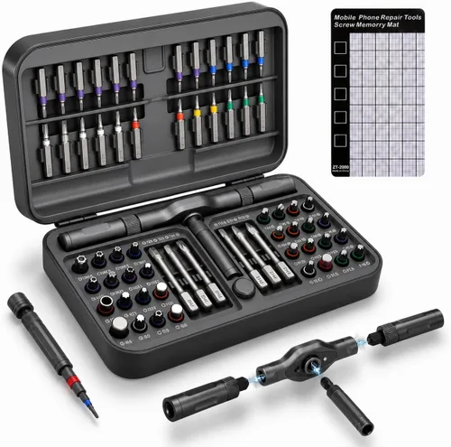 Miniatura 9 de DYLIFE Juego de destornilladores magnéticos 24 en 1, kit de herramientas de precisión autoensamblable con mango de trinquete mini extraíble DIY, kit