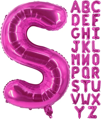 Miniatura 12 de Lovoir Globos grandes de 40 pulgadas de color rosa intenso con la letra H de gran tamaño, globo de helio de aluminio de Mylar para decoración