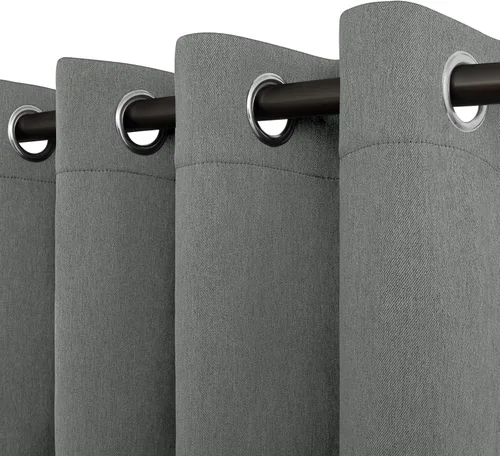 Miniatura 22 de Easy-Going - Cortinas opacas con aspecto de lino para oscurecer la habitación, con ojales para ventana, cortinas para dormitorio, sala de estar