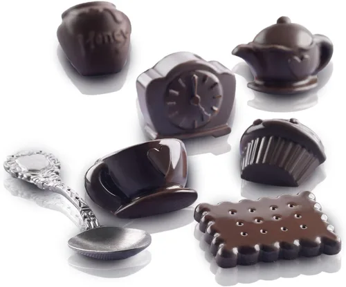 Miniatura 4 de Silikomart Platinum Tea Time - Molde de silicona para chocolate, marrón