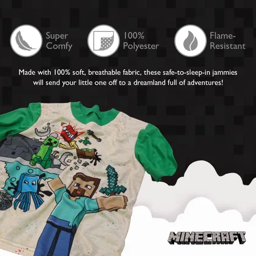 Miniatura 3 de Minecraft Conjunto de pijama de algodón para niños grandes Minería