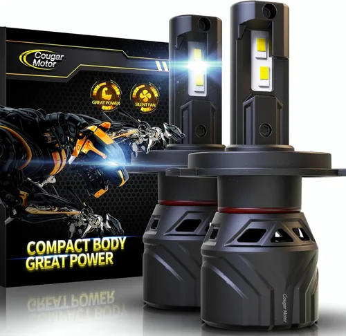 Cougar Motor - Bombillas H4, 9003 luces antiniebla 6500K blancas sin polaridad para uso en carretera o todoterreno, enchufe y uso - Paquete de 2