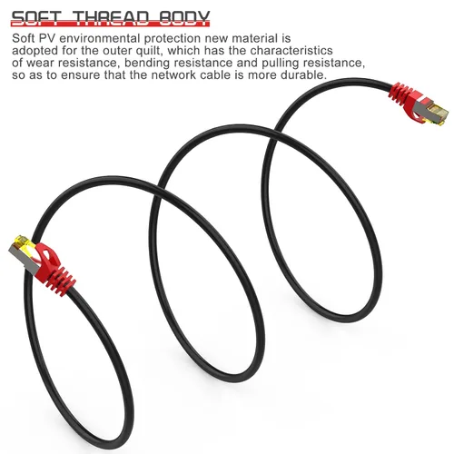 Miniatura 4 de Cable Ethernet Cat 8 65 pies, 1.5 pies, 6 pies, 10 pies, 20 pies, 25 pies, 30 pies, 75 pies, 100 pies, 150 pies, 200 pies, Cable de red de Internet