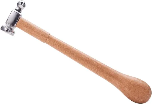 BENECREAT Martillo de persecución de acero al carbono de dos caras, martillo de fabricación de joyas de 10 pulgadas de largo con cabeza de acero de