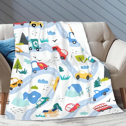 Miniatura 8 de BOOPBEEP Cobijas de coches para guardería, manta de forro polar suave y cálida para niños, manta de siesta de felpa pequeña para niños y niñas