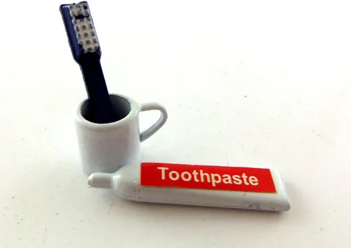 Miniatura 2 de Juego de cepillos de dientes en miniatura para casa de muñecas