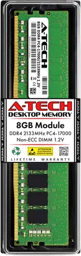 Miniatura 14 de A-Tech 8 GB (2 x 4 GB) DDR4 2133 MHz UDIMM PC4-17000 (PC4-2133P) CL15 DIMM Non-ECC Módulos de memoria RAM de escritorio