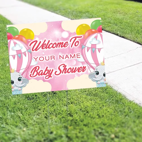 Miniatura 2 de Welcome To Baby Shower Name or Custom Text Your Own Personalized Text Wording Lawn Garden Indoor Outdoor Decor Coroplast Yard Sign With H Stake