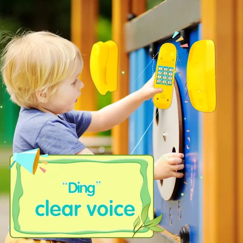 Miniatura 6 de Swingset - Juguetes para teléfono con llave numérica para niños, parque infantil, casa del árbol, accesorios de gimnasio en la selva (amarillo)