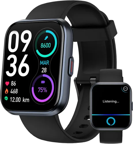 Miniatura 8 de Reloj inteligente aeac para hombres y mujeres, con Alexa incorporada y llamada Bluetooth estable, con monitor de frecuencia cardíaca/SpO2/sueño, 100