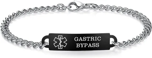 Miniatura 6 de Pulseras de identificación de alerta médica de 6.5 "-8.5" para mujeres, pulseras de emergencia médica de acero inoxidable, grabado gratuito