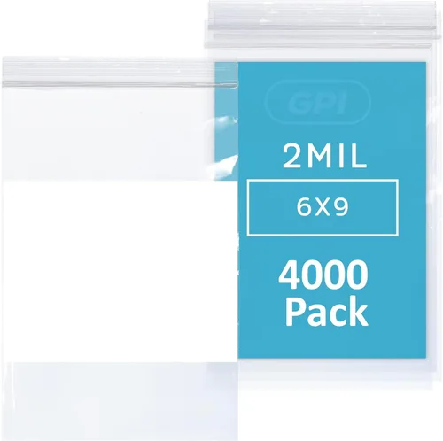 Miniatura 26 de GPI Caja de 1000 bolsas de plástico transparente recerrable con cremallera de 3" x 4" - A granel de 2 mil de grosor, bolsitas de poli fuertes