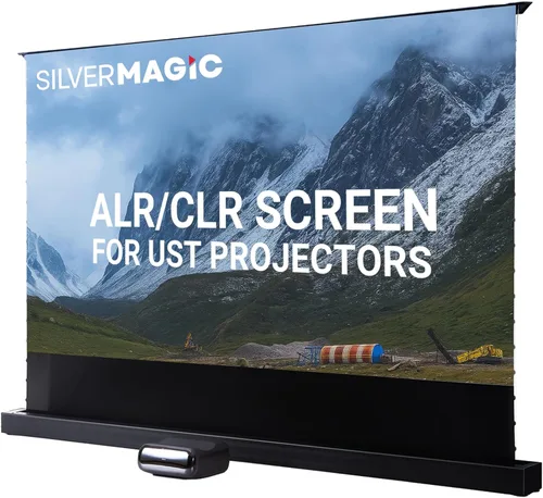 Miniatura 7 de Pantalla de proyector motorizada de SilverMagic - Diseño moderno antiarrugas, pantalla blanca para interiores/exteriores con estuche de aluminio
