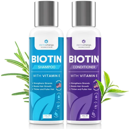 Biotin - Juego de champú y acondicionador para el crecimiento del cabello, sin sulfatos, acondicionador profundo para cabello seco dañado, fabricado