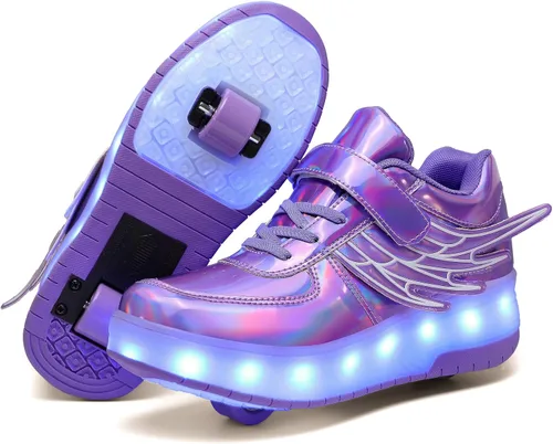 Miniatura 8 de Roller Skate Shoes for Kids Boys Girls LED Roller Sneakers Light Up Fashion Flashing Wheels Shoes Rechargeable