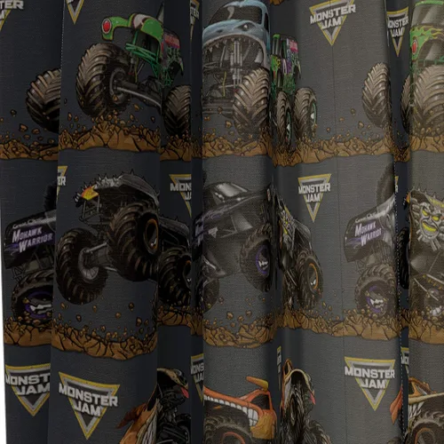 Miniatura 5 de Monster Jam Tracks - Cortinas de 84 pulgadas, hermosa decoración de habitación y fácil de instalar, las cortinas incluyen 2 alzapaños, juego de 4