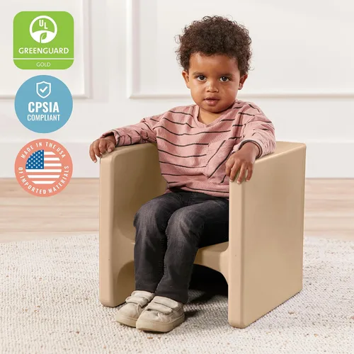Miniatura 7 de ECR4Kids juego de mesa Tri-Me y sillas Cube, muebles multiusos, arena, 3 piezas