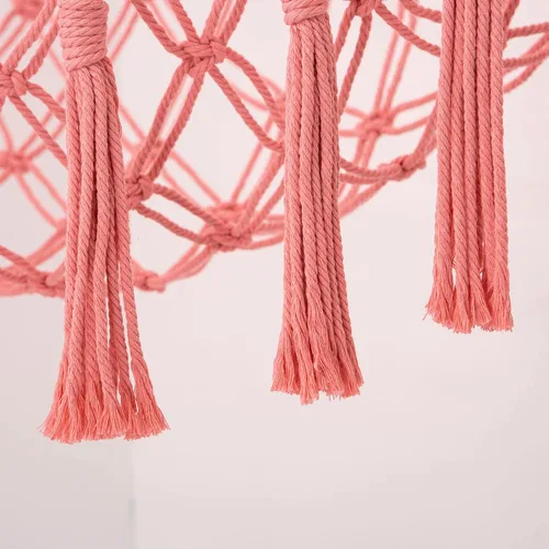 Miniatura 5 de MAKEONEWO Hamaca de Juguete de Peluche Colgante - Hecha a Mano, Organizador Grande de Macramé Rosa, Soporte de Red de Esquina para Juguetes de Rosa