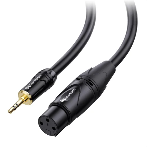 Cable Matters Cable XLR de 0.138 in a XLR – 6 pies, macho a hembra 1/8 a XLR, cable XLR hembra a 0.138 in para DSLR, videocámara DV, grabadora de