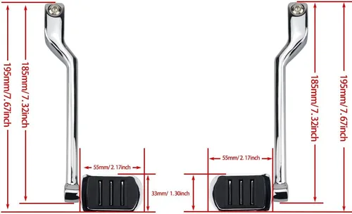 Miniatura 6 de Pedales de cambio de talón y dedo del pie, palancas delanteras y traseras con pedales de cambio para Harley 1986-2017 FL Softail, 1988-2025 Touring