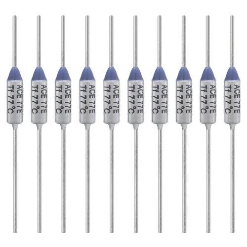 Fusible térmico de 10 Uds. 170.6 °F 10A 250V AEC77E Fusibles de temperatura 10Amp 250Volt 170.6 °F Fusible