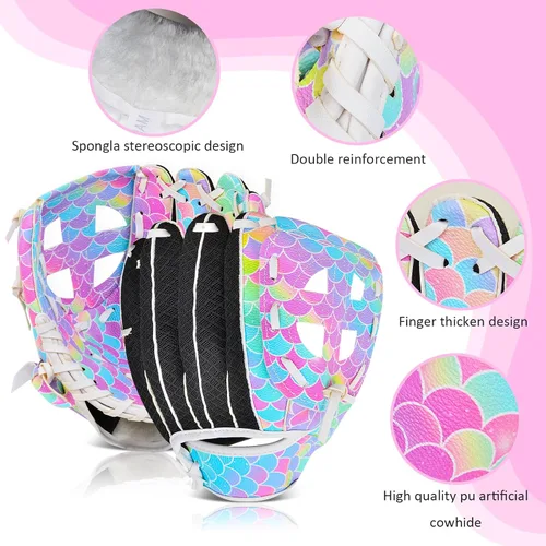 Miniatura 2 de Guante de béisbol para niños, guantes de sóftbol, guantes de béisbol y sóftbol para niños y niñas, guante de pelota para entrenamiento y juego