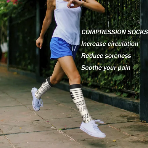 Miniatura 2 de 5 pares de calcetines de compresión de cobre para mujeres y hombres, circulación de 20-30 mmHg, el mejor apoyo para correr, atletismo, enfermería