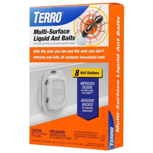 Miniatura 15 de TERRO cebos líquidos para hormigas en interiores con tiras adhesivas para cebado discreto - Trampa de hormigas TERRO y estación de cebo - 4