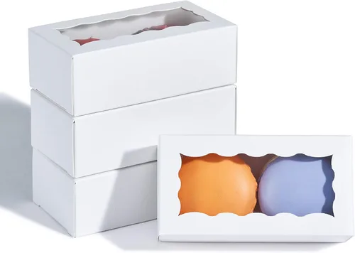 Miniatura 9 de 12 cajas de macarrón prémium de 4.17 x 2.16 x 1.37 pulgadas para 2, contenedores de macarrón, embalaje de macarrón para bodas, fiestas, regalos