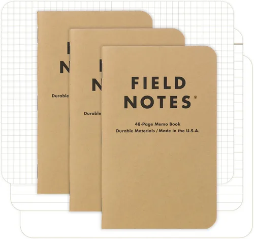 Miniatura 16 de Field Notes: Paquete de 3 cuadernos originales de papel kraft a rayas, para zurdos, con 48 páginas, 3.5 x 5.5 pulgadas Papel rayado para zurdos