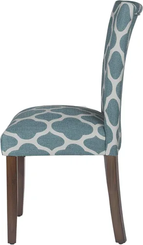 Miniatura 105 de Homepop Silla de comedor con detalles festoneados, sillas de comedor Parsons tapizadas, muebles decorativos para el hogar, tejido gris claro