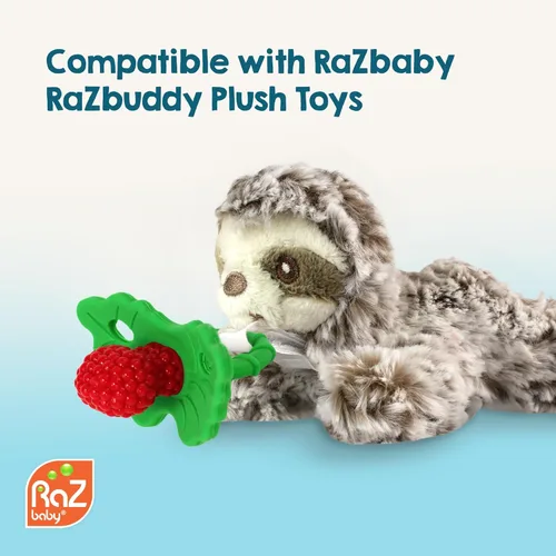 Miniatura 8 de RaZbaby RaZberry - Juguete de silicona para bebés, diseño manos libres, diseño de manos libres, diseño fácil de sostener, chupete para aliviar