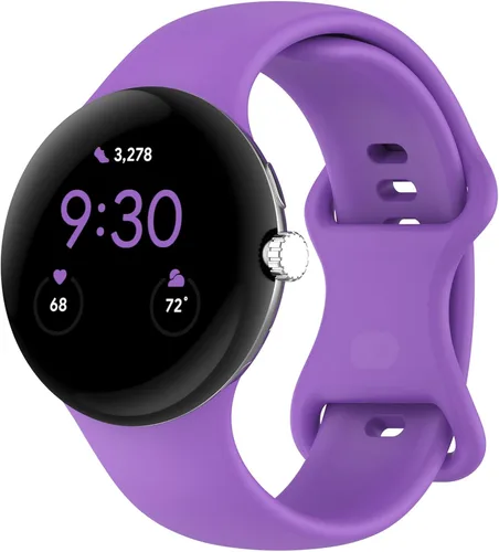 Miniatura 18 de Correa Compatible con Google Pixel Watch 1/2/3/4 (41mm), Pulsera de Reemplazo de Silicona Suave Deportiva para Google Pixel Watch 41mm Negro