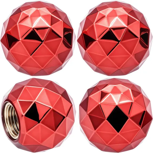 Miniatura 40 de 4 tapones de válvula de neumático estilo calavera, con anillo de goma O, cubiertas universales de vástago de válvula de neumático de núcleo de cobre
