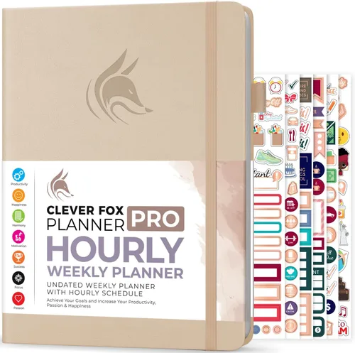 Miniatura 15 de Clever Fox Agenda PRO - Agenda semanal y mensual sin fecha con ranuras de tiempo, libro de citas y organizador diario, A4 (gris)