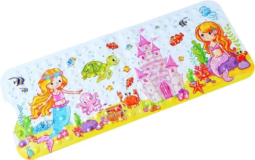 Tapete de baño antideslizante para baño interior para niños, niñas y niños, tapete de ducha de animales marinos de dibujos animados, tapete de baño