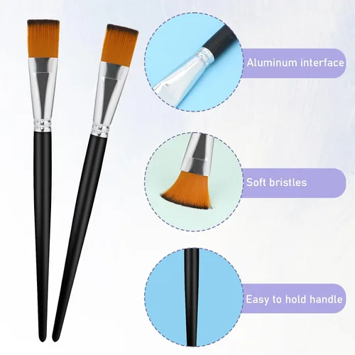 Miniatura 3 de 10 pinceles planos de pintura acrílica de 1 pulgada, pincel de pintura para acuarela, pintura al óleo, acrílico, arte de uñas, manualidades, pintura