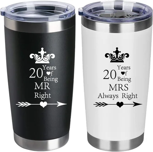 Juego de 2 vasos de compromiso de boda, aniversario para parejas, padres, acero inoxidable, doble pared, con aislamiento para automóvil, taza de