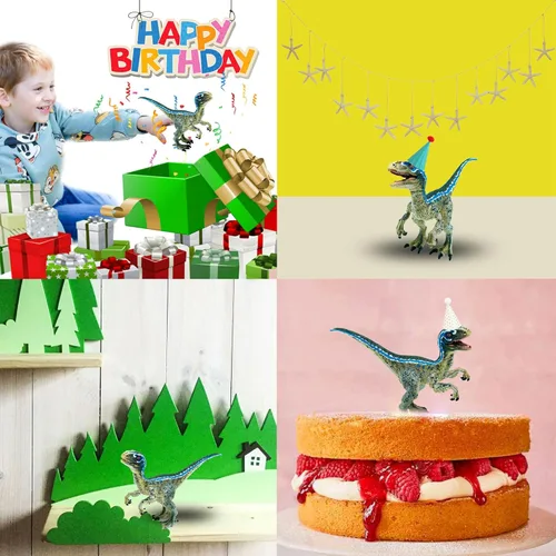 Miniatura 8 de Gemini&Genius Juguete de dinosaurio Velociraptor para niños, dinosaurio Raptor con mandíbula y manos móviles, regalo de dinosaurio realista