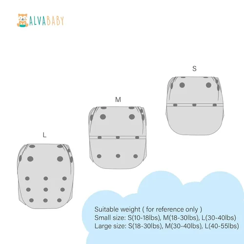 Miniatura 40 de Alva, Pañales de bebé para nadar, paquete de 2 unidades, talle único, reutilizable, lavable y ajustable de 0 a 36 meses. Tamaño de 10 a 40 lbs