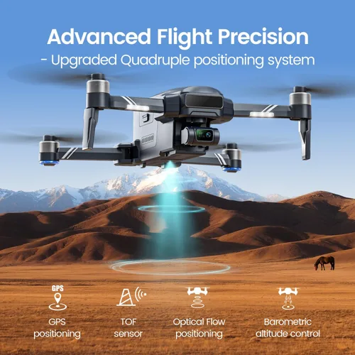 Miniatura 7 de Holy Stone HS600D Dron con cámara para adultos, video 4K/30fps, foto 48MP/8K, cardán de 3 ejes con EIS, resistencia al viento nivel 6, tiempo