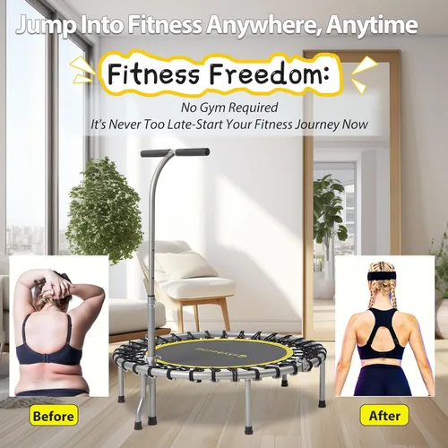 Miniatura 8 de SkyBound Mini Rebounder Trampoline for Adults Foldable Fitness Rebounder with Adjustable T-Bar Handle - 40" Exercise Trampoline for Kids & Adults